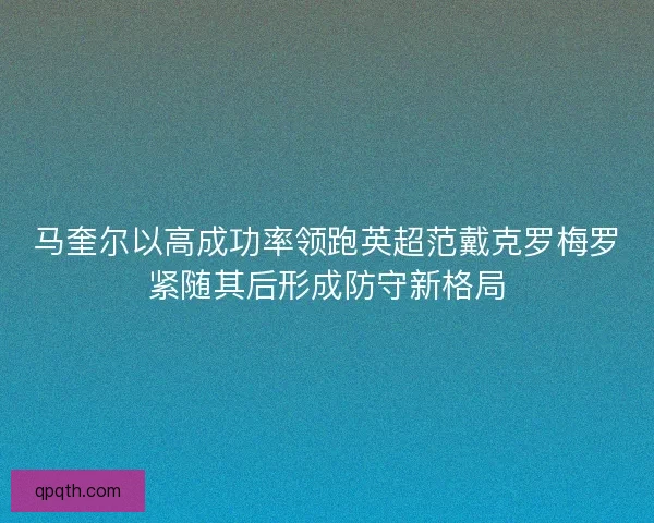 马奎尔以高成功率领跑英超范戴克罗梅罗紧随其后形成防守新格局
